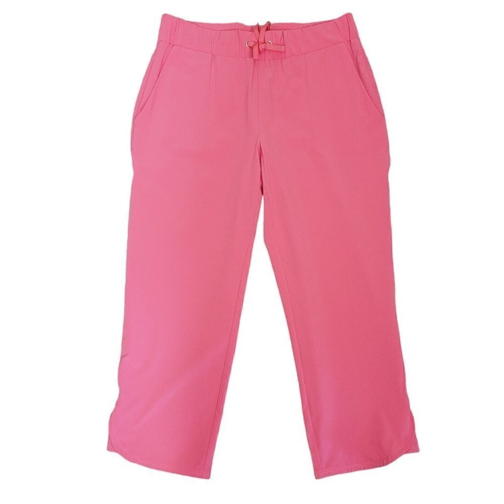Chico's Coral Cropped Pants Sz 0 US 4 Outdoor Lightweight Hiking Tie Waist EUC